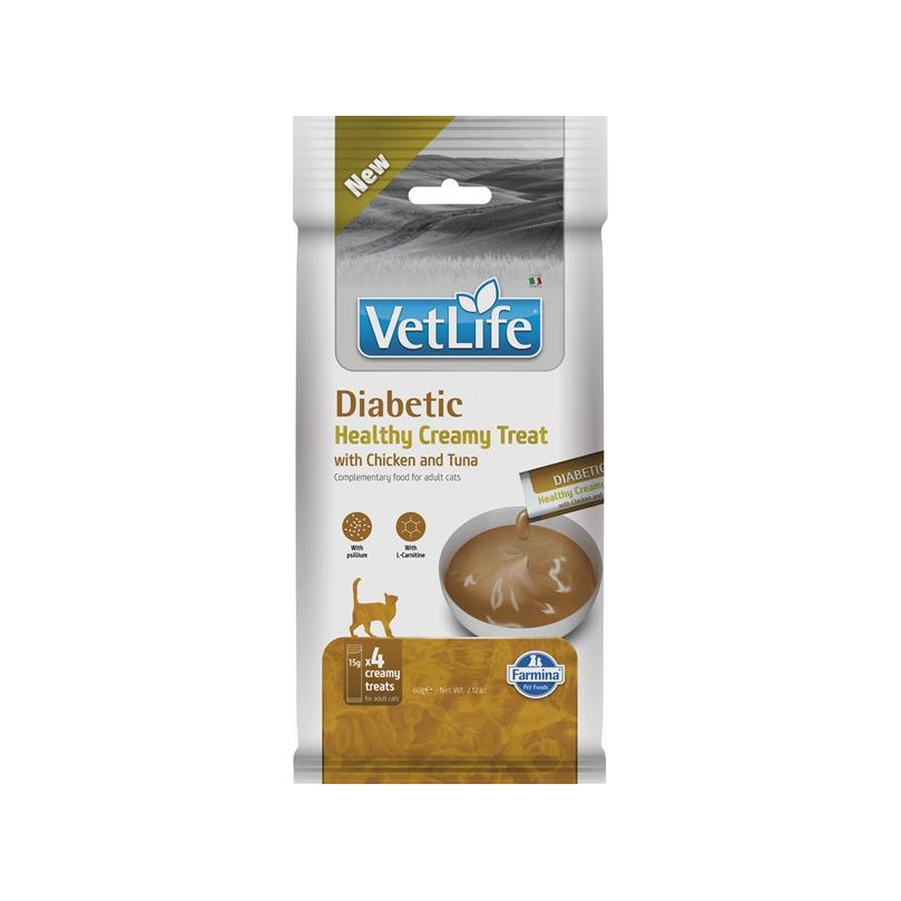 Pamlsok Farmina Creamy Vet Life Cat Diabetic with Chicken & Tuna 60 g